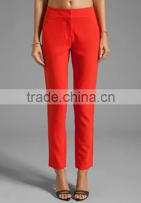 13TP001 Dark red long pants,latest fashion designs