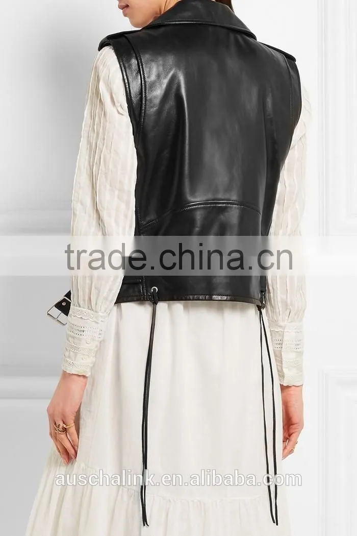 personalized latest design custom cheap lady leather vest