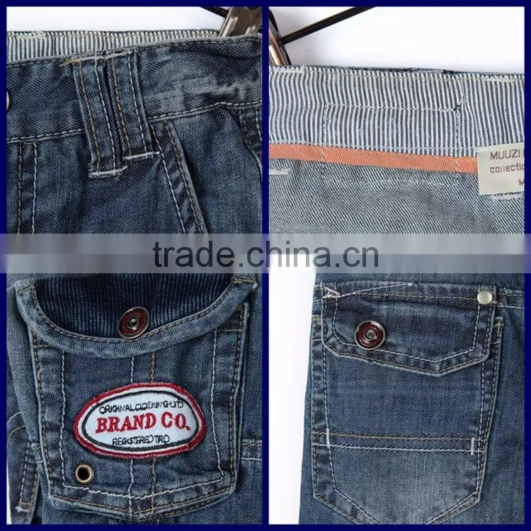 High quality multi pocket organ bag style embroidery patch 100% cotton oem baggy jeans for children