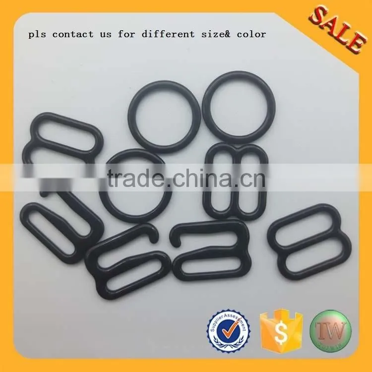 Fashion design gunmetal metal elastic adjustable hook bra strap buckle