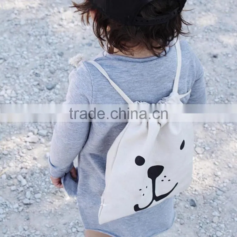 Drawstring Shoe Cloth Canvas Travel Storage Bag Pouch For Kids Children