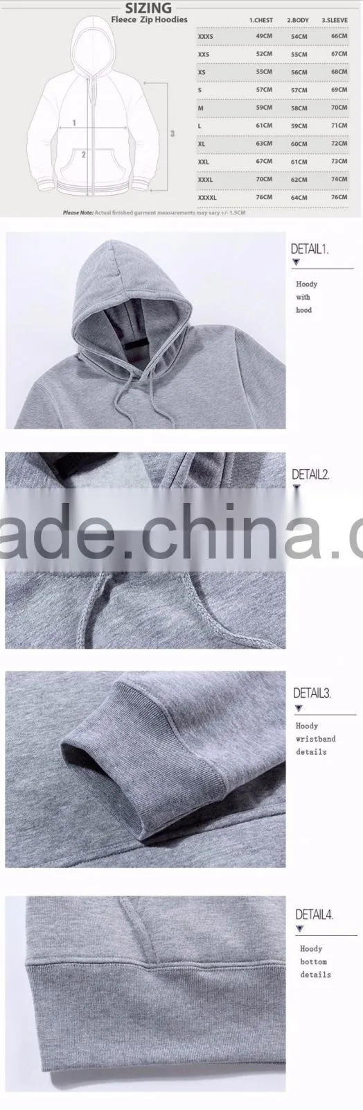 New Men Custom Casual Blank Plain Sports Wear Gym Zip Hoodies wholesale