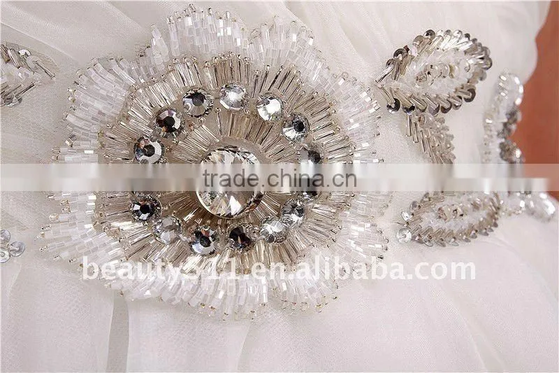 party dress factory Fashionable Organza White Wedding Cocktail Dress Bridesmaid Dress AS024