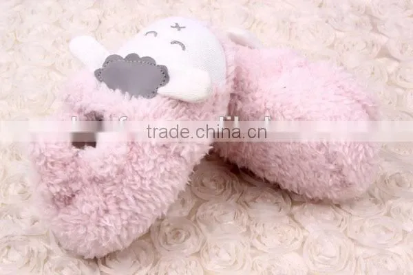 lovely cartoon animal coral fleece baby girl walking shoes