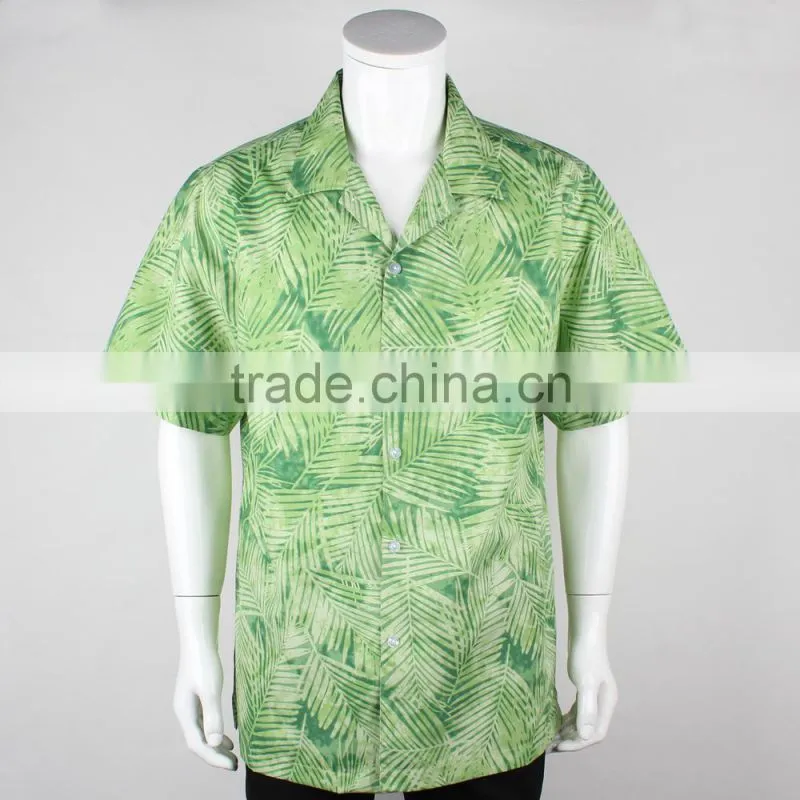 summer beach wear mens custom printed hawaiian shirt