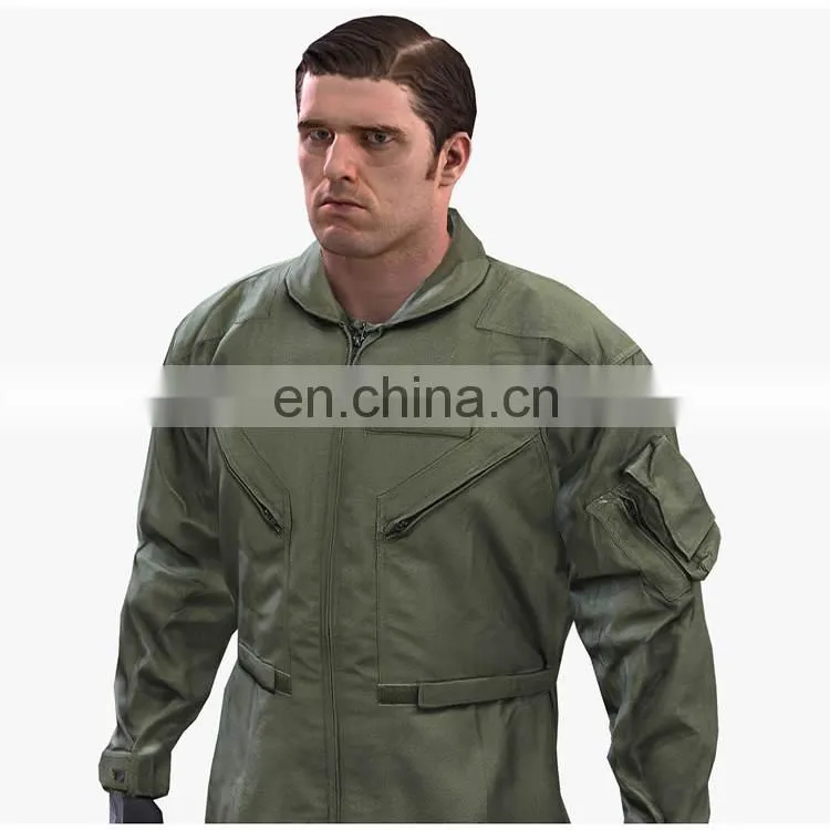 China factory OEM safety Aramid flame retardant airline pilot uniform workwear coverall for flying suit
