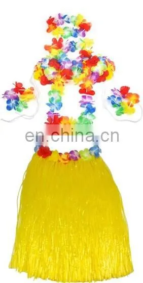 Yellow hula skirt sexy hawaiian theme party costumes with top quality GT2037