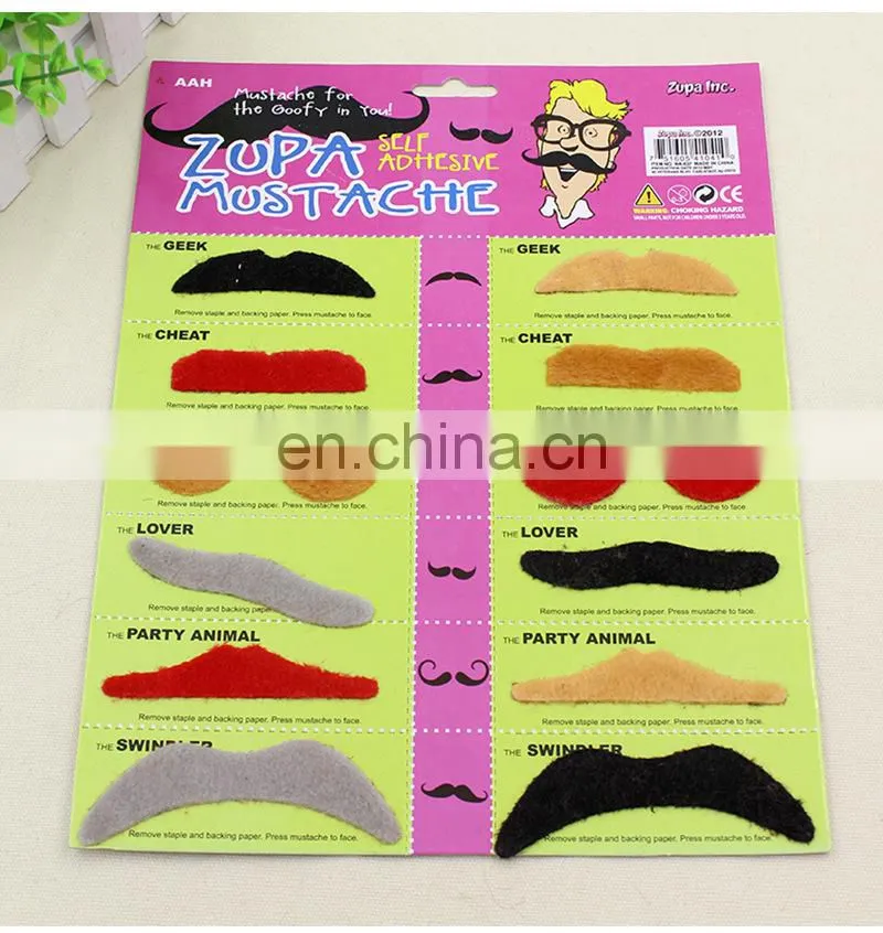 New 12stylish set funny fake mustache