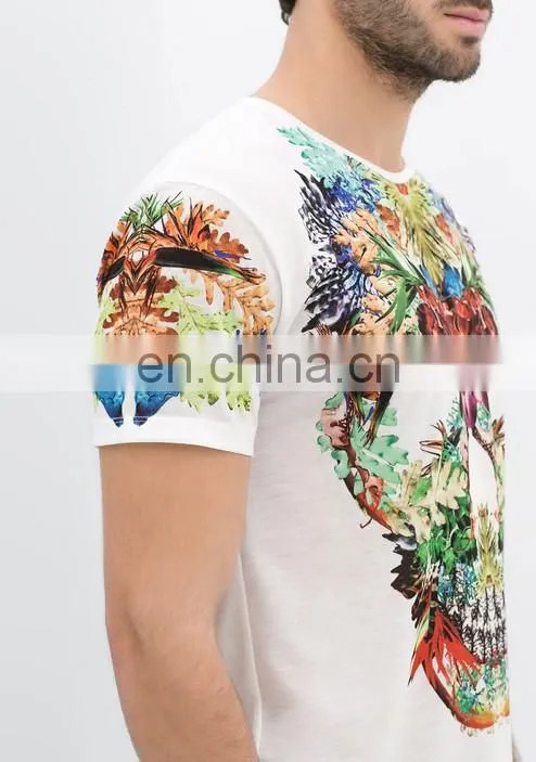 Hot Sales Custom Short Sleeve skull print Wholesale T Shirts for Men