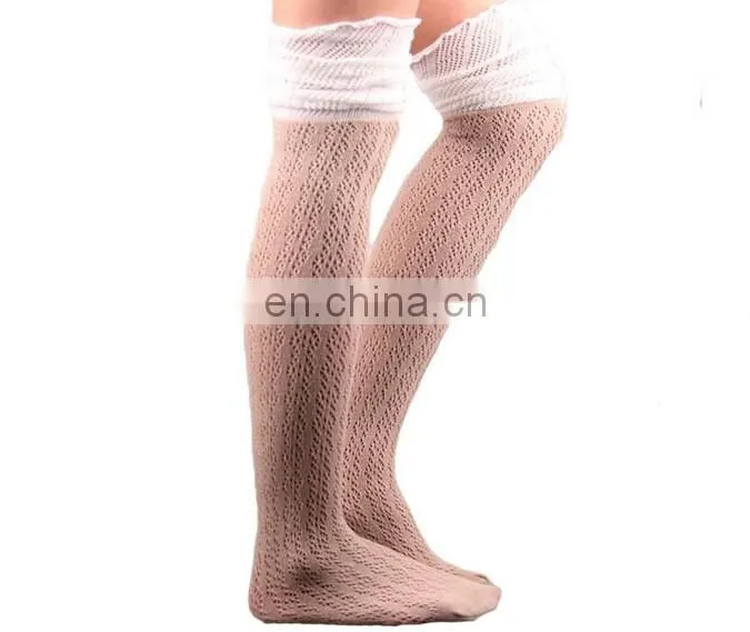 Hot Selling Women socks Colorful Lace Hollow over the knee socks In stock