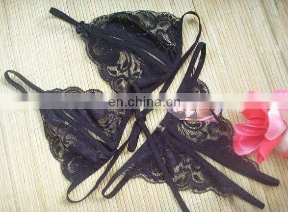 transparent lace women sexy underwear bra g-string set