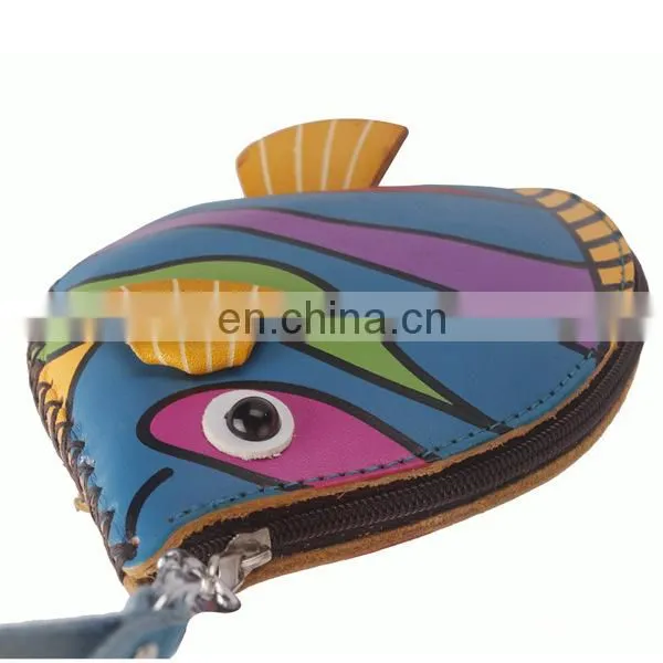 MCP-0005 Cute Animal clownfish genuine leather Coin Purse