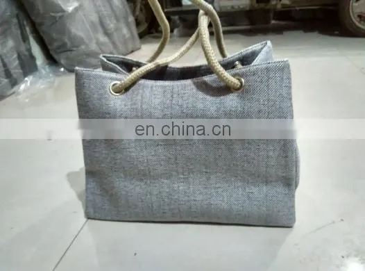 High Quality Grey Color Linen Personalized Office Ladies Bag Woman Shoulder Bag