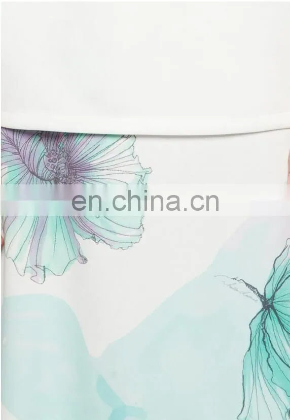 New arrival White fashion Dress digital printing Women Muslimah clothing