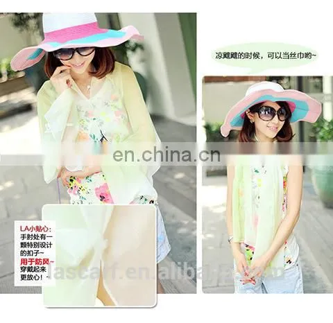 2015 summer Uv protection hand-painted raglan sleeves shawls(PP540EL-P)