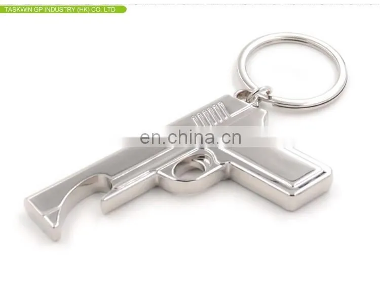 popular wholesale Custom gun shaped metal keychain for man