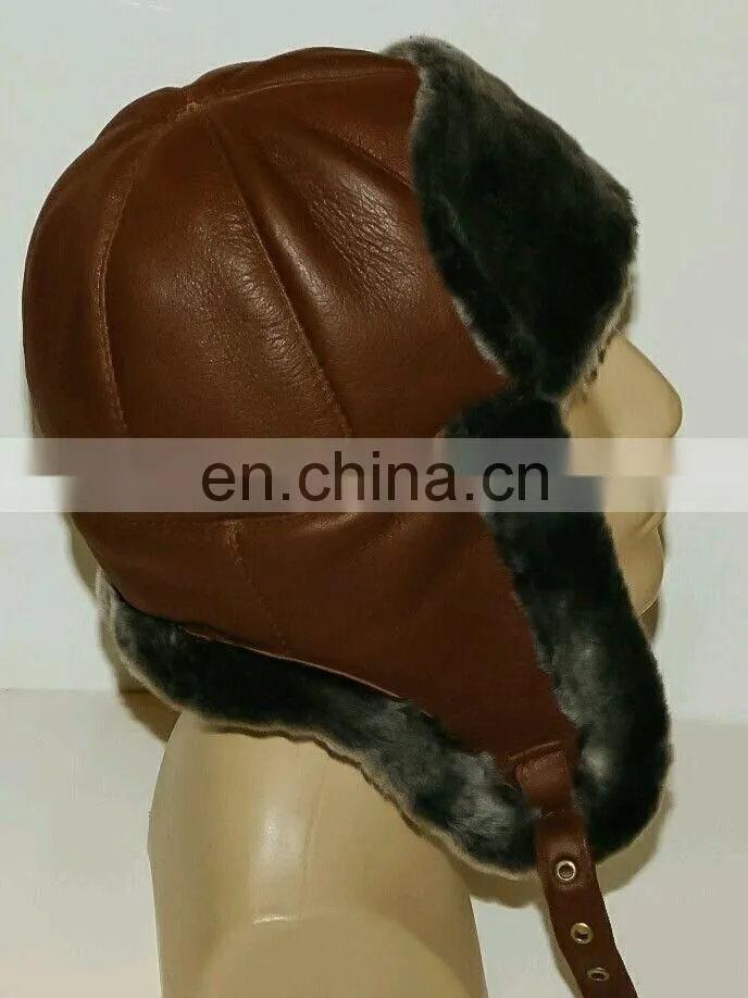 LEATHER GOLF CAP BLACK DRIVING HATS