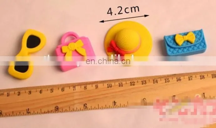 3D Erasers Top Hat/Glasses/Purse Girl's Eraser