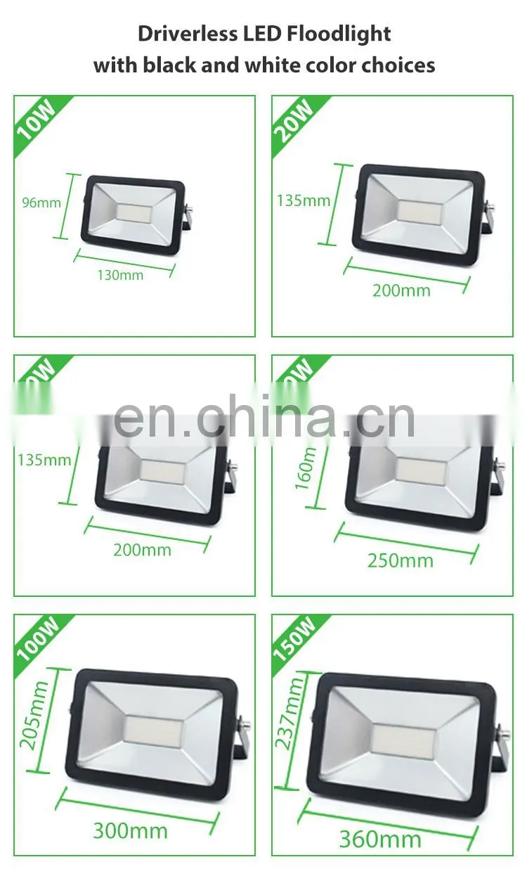 Shenzhen factory provide IP grade IP65 waterproof led floodlight outdoor lighting