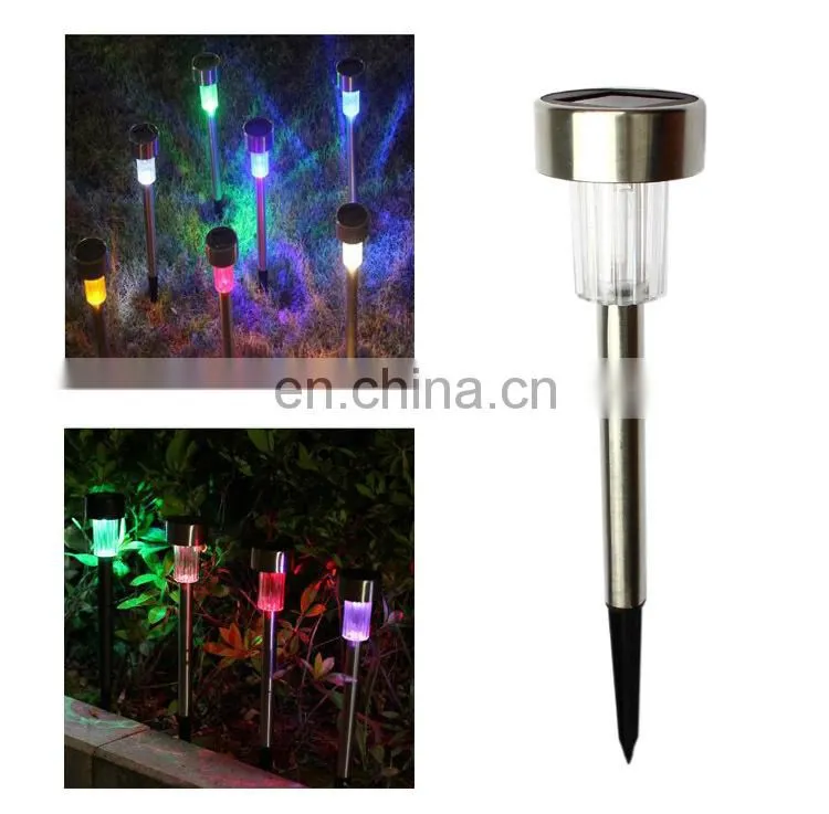 Led solar plug light lawn light stainless steel garden decorative light