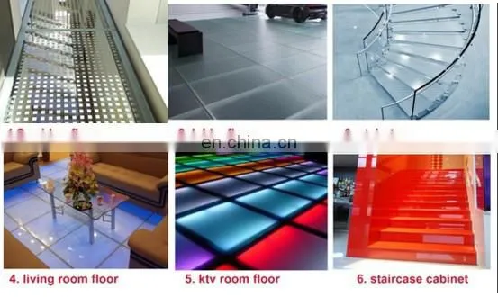 commercial non-breakable glass non-slippery floor structural anti slip or non slip glass floor prices