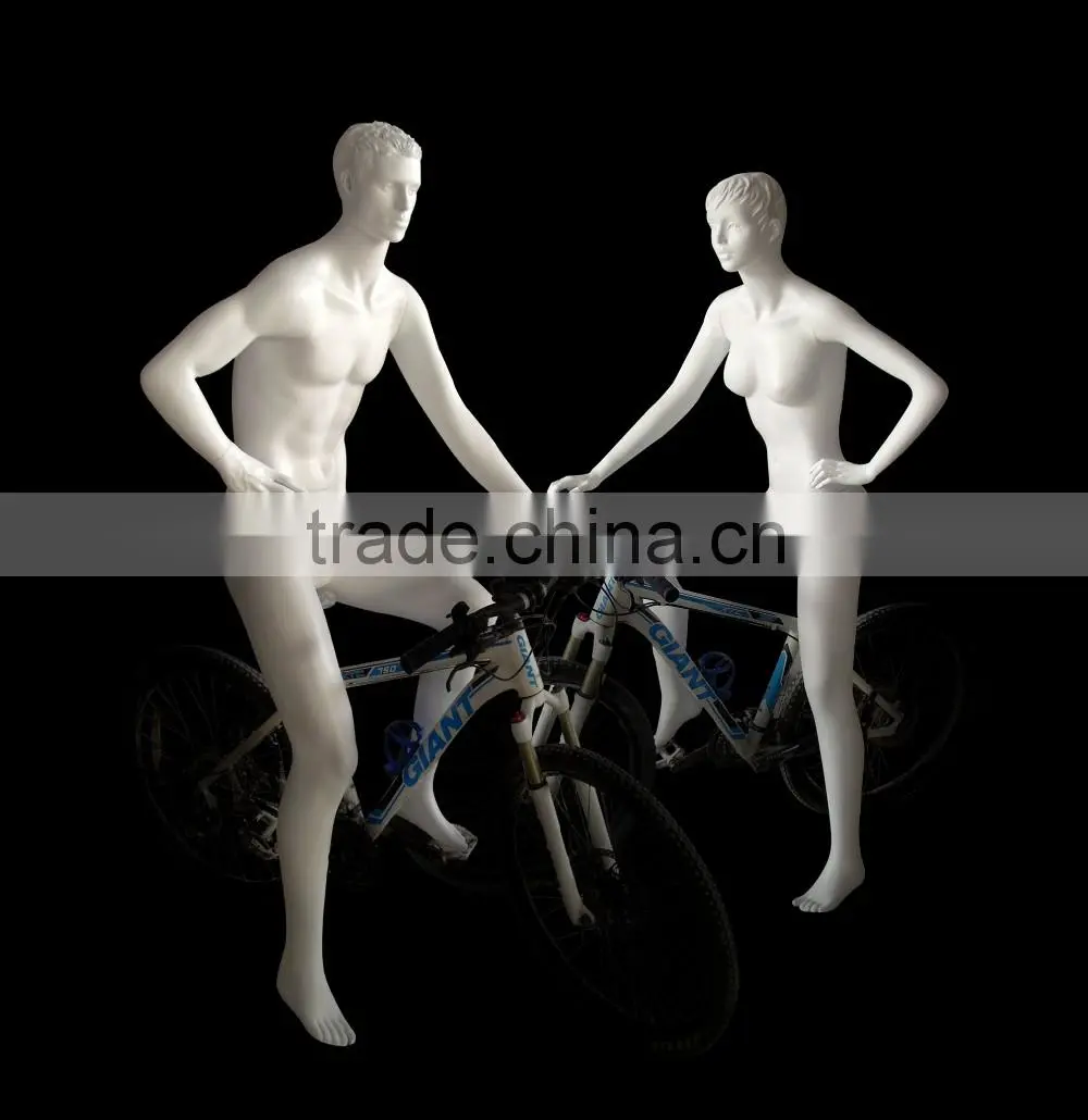 Fiberglass Cycling Men mannequin White Fashion Male Full Body Model QC1