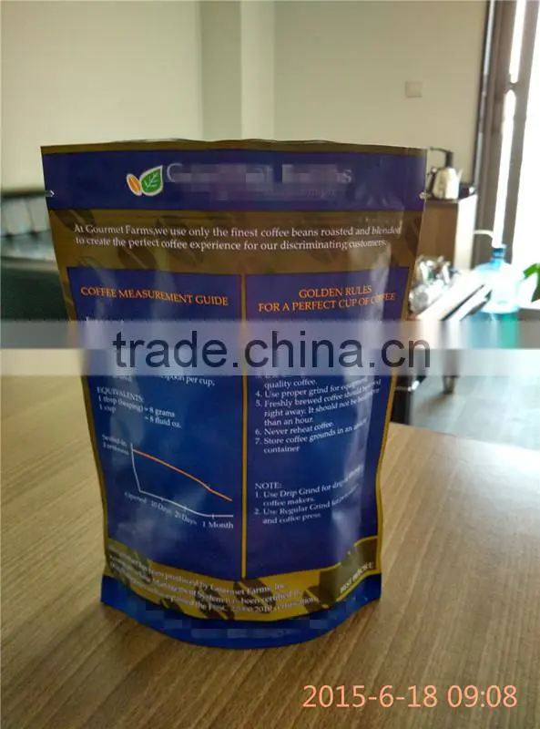 stand up coffee pouch laminated plastic customer printing coffee bag