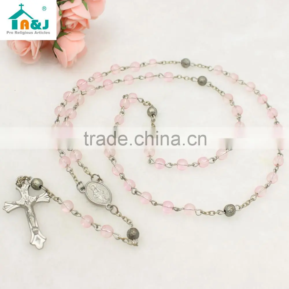 Hot sale plastic rosary bead necklace