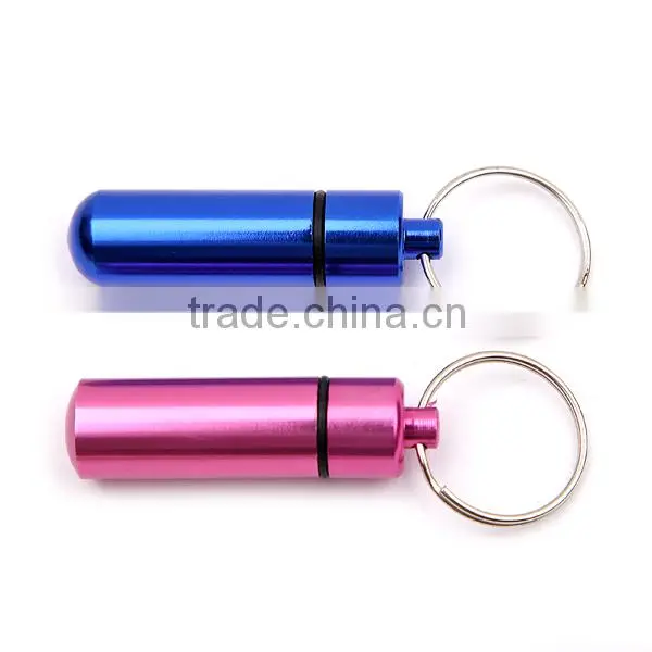Waterproof aluminium alloy pill box keychain