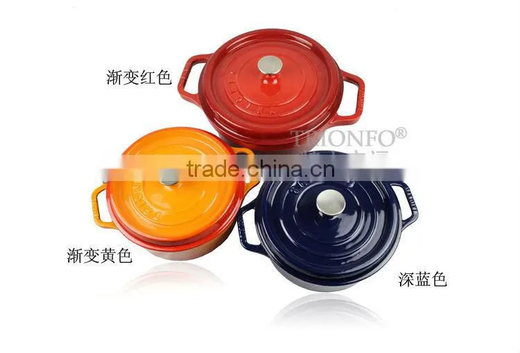 Trionfo blue pot pre-seasoned cast iron cookware enameled casserole hot pot
