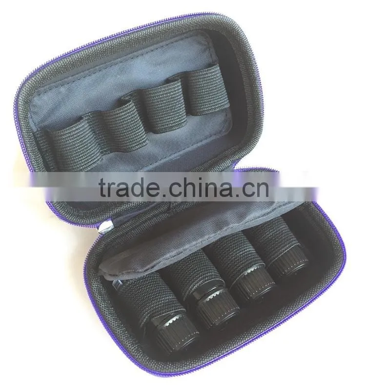 8 bottles purple neoprene essential oil key chain carry case,popular design small essential oil carrying bag for 8 bottles