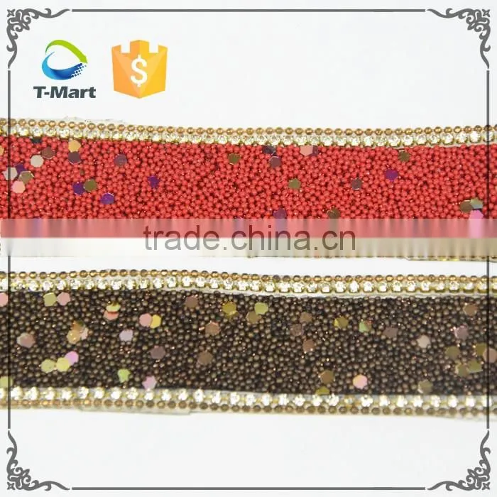 bling bling fashion hot fix rhinestone trimming stiking on dress