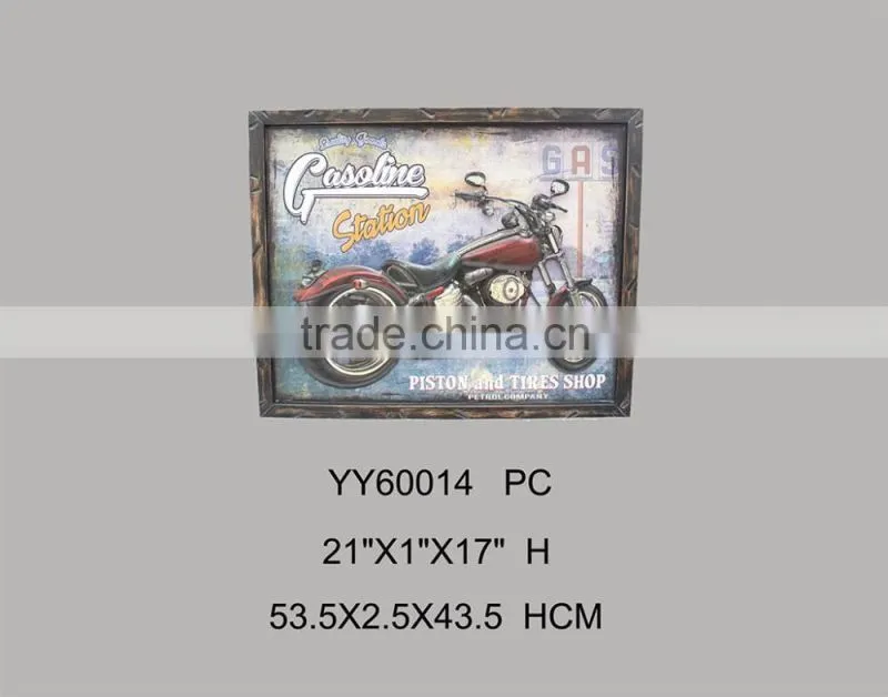 vintage 3D motor metal wall tin sign custom printing wall arts for decor