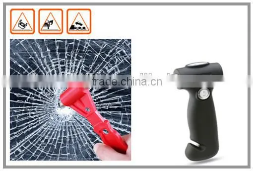 Custom tungsten carbide hammer head shatters car windows in an emergency