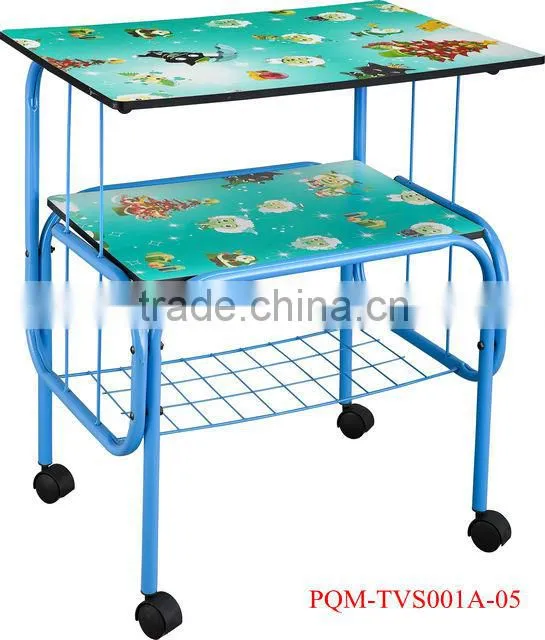 Senior Three Layer colorful TV Trolley