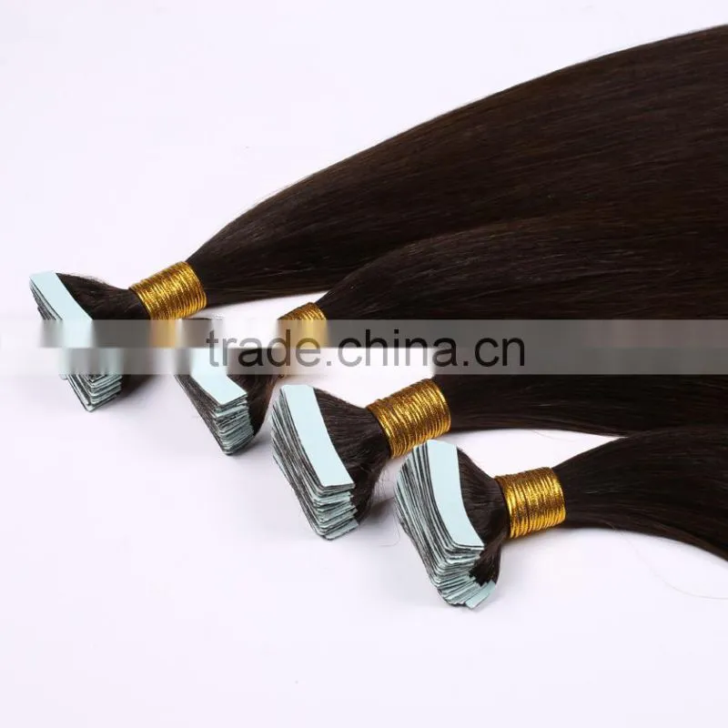 cuticle silky Mongolia Malaysia Peruvian Russian European Indian Brazilian PU Skin weft remy tape hair
