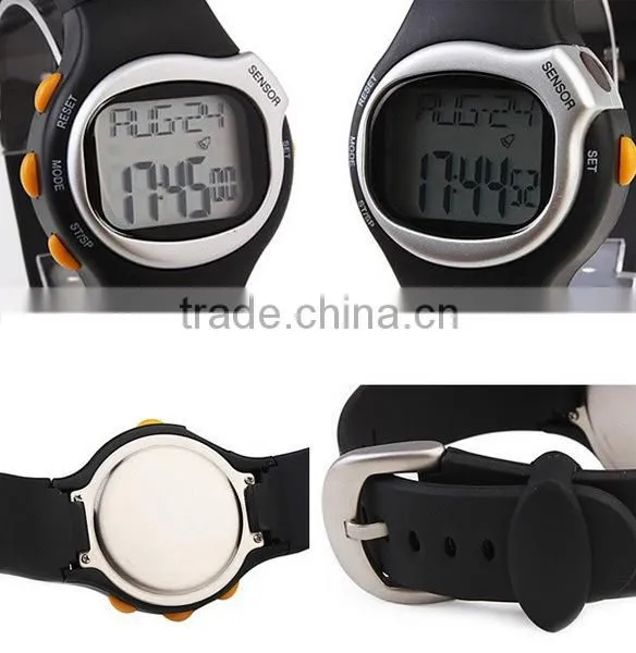 Water resistant finger sensor heart rate watch pulse digital slap wrist watch