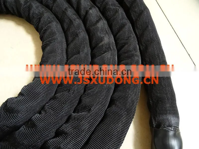 Black high strength fitness battle rope,outdoor training rope