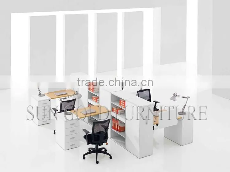 Simple but Most Fashionable Office Workstation for Four Office Staff(SZ-WSL329)