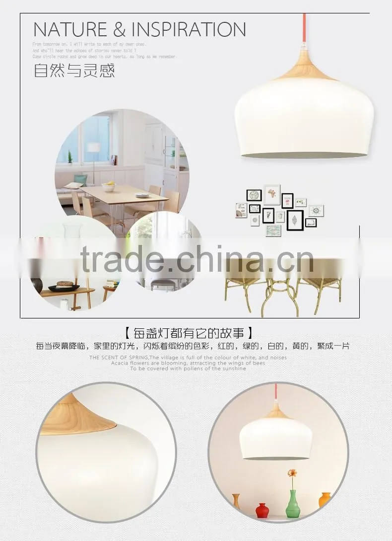 Modern vintage fancy style wood pendant lamp lighting JK-8005B-03 Wooden LED pendant light