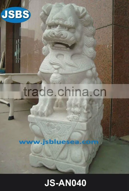 White marble puppy statue