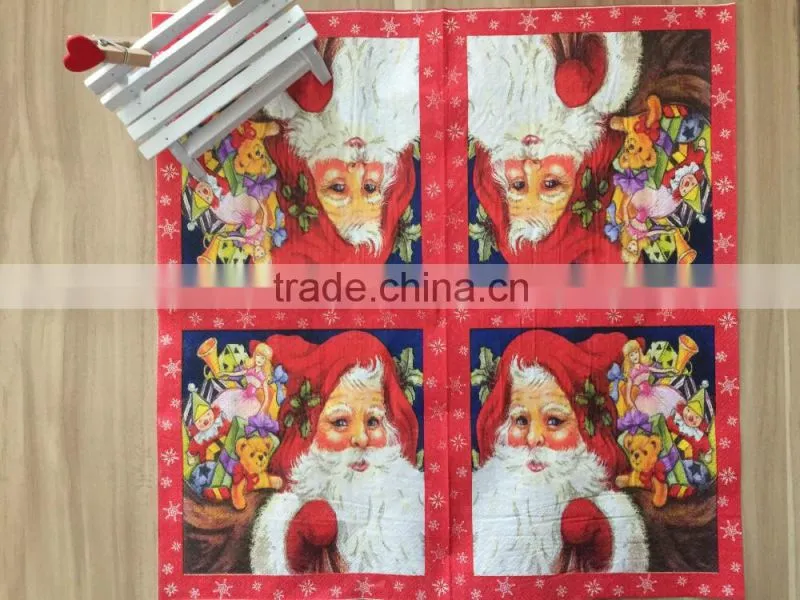Virgin wood paper napkin Christmas printed napkin