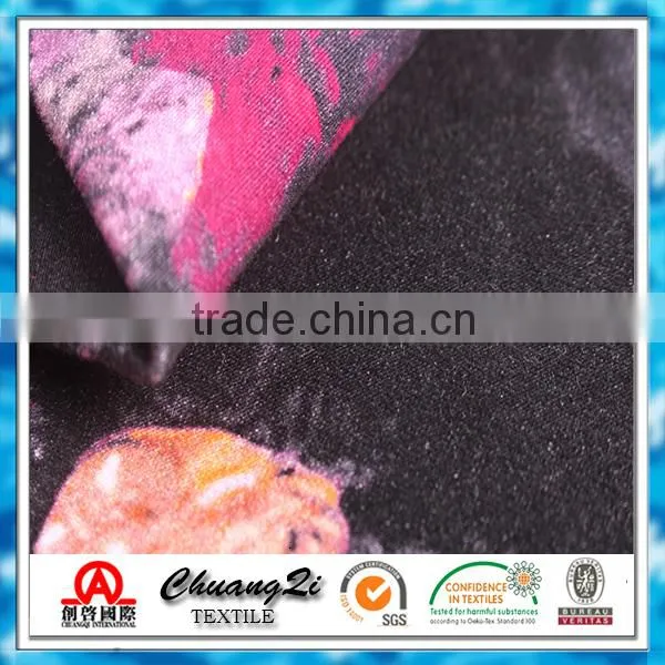 Factory direct custom print cotton sateen spandex fabric