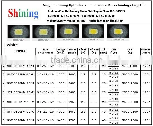 2 chips 4 PINs net white led