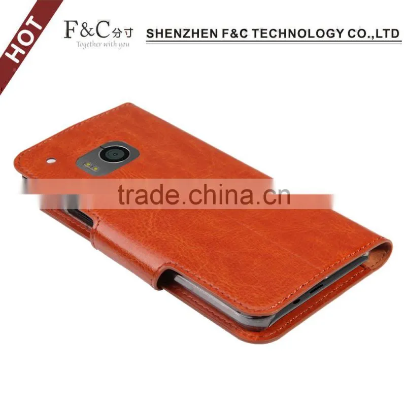 For HTC One M9 wallet pu leather case with card slots