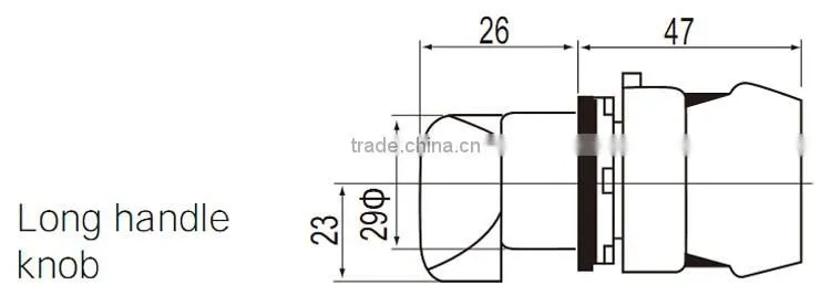 CNTD Hot selling Stay put Type 22mm 2 position Push Button Rotary Switch (C2SNL-F2)