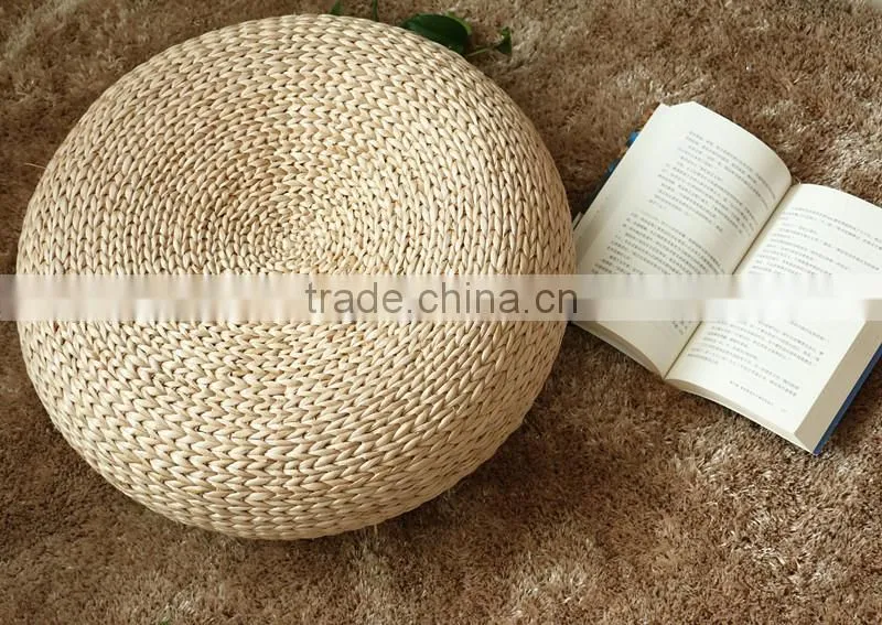 handmade natural fiber cornhusk straw window seat cushion