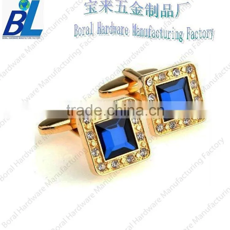 Classic gold plated crystal bulk cufflinks