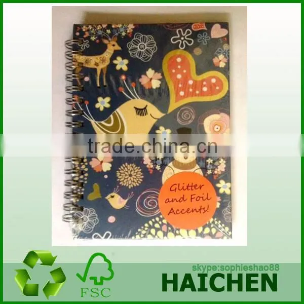 paper board printing cover spiral notebook