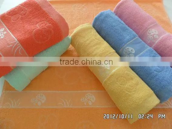 orange jacquard velvet cotton bath towels